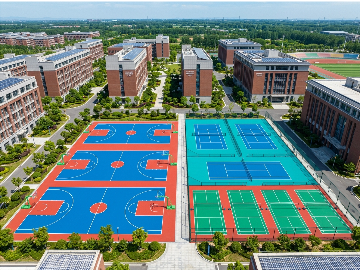 沧州市硅PU球场混合型塑胶跑道 - 厂家